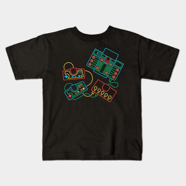 Super Engine Grafx Kids T-Shirt by nextodie